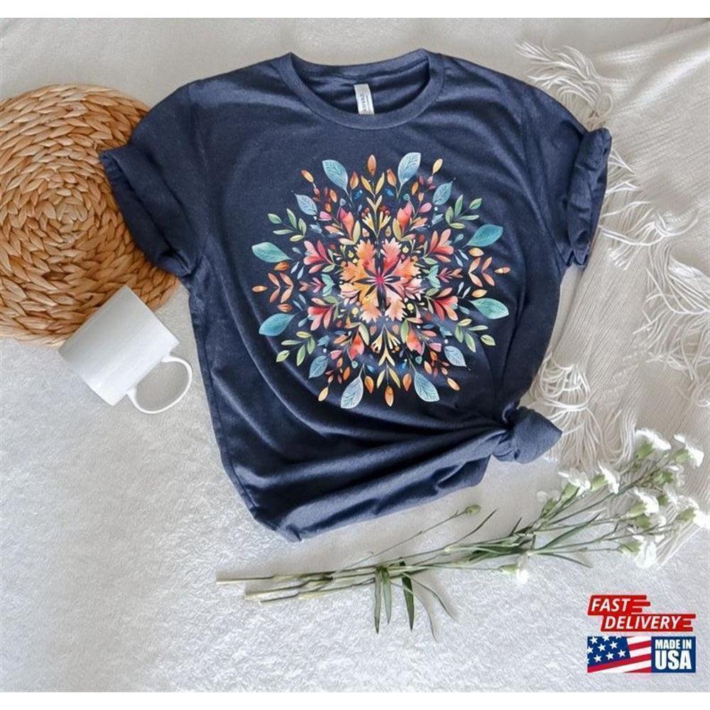Mandala Floral Aesthetic Boho Art Graphic T-Shirt